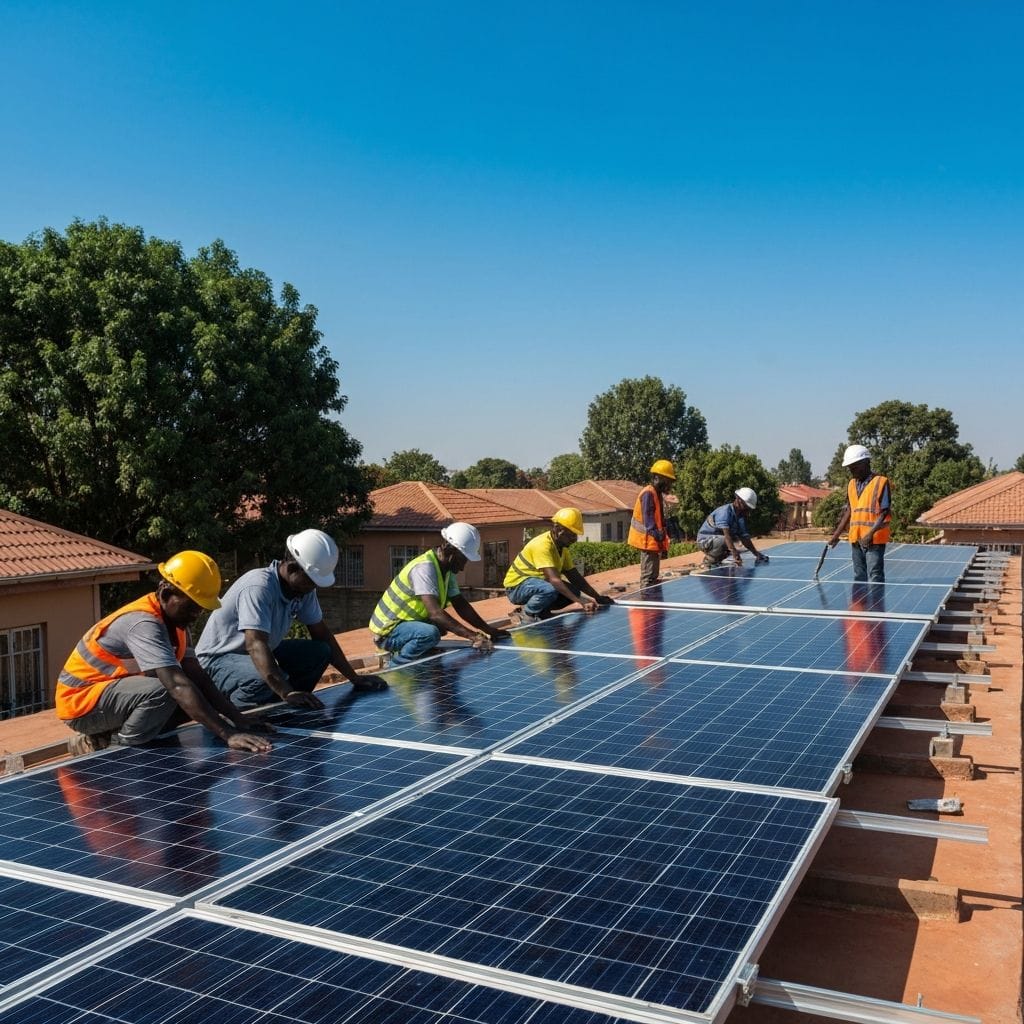 Residential solar panel installation