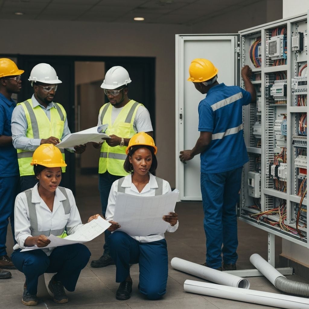 Balec Electrical Solutions team working on an electrical project